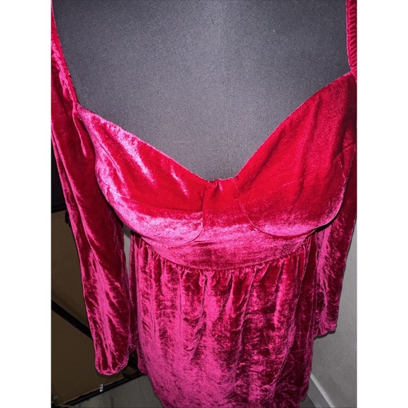 Reformation Chestnut Dress in Rhubarb‎ Size 4 Long Sleeve - Picture 8 of 10